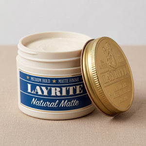 Layrite Natural Matte Cream - tarro abierto con contenido