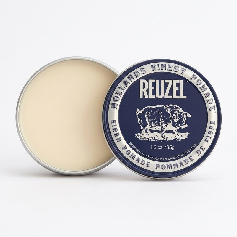 Reuzel Fiber Pomade - tarro abierto con contenido