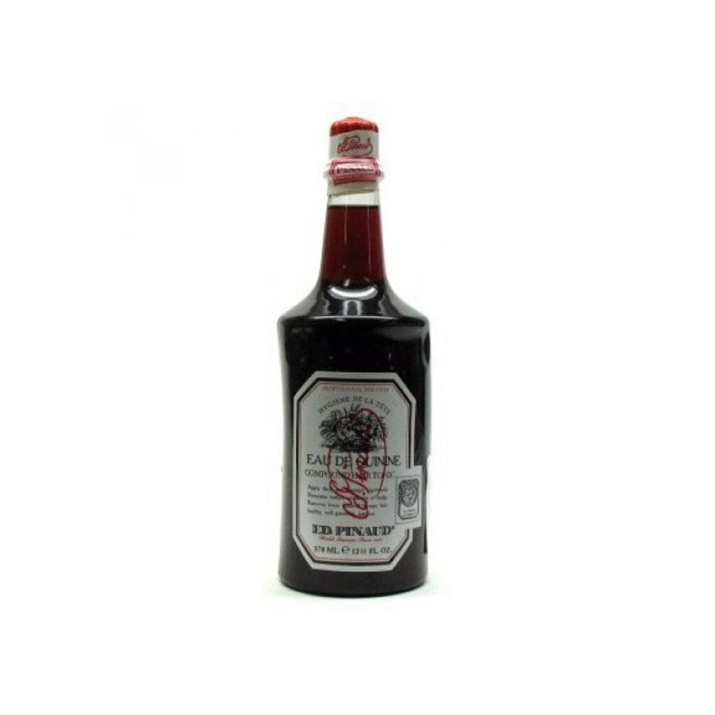 Ed. Pinaud Eau de Quinine - vista frontal de botella oscura de tónico capilar con etiqueta