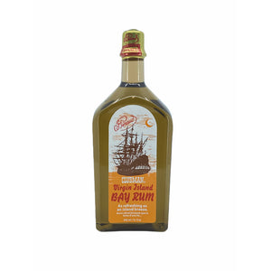 Ed. Pinaud Clubman Virgin Island Bay Rum - vista frontal de botella con etiqueta de barco