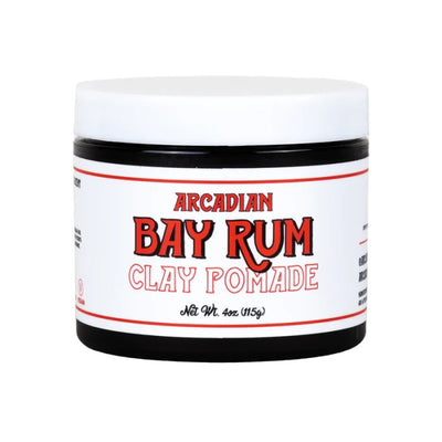 Arcadian Bay Rum Clay Pomade, sterke hold, klassieke geur