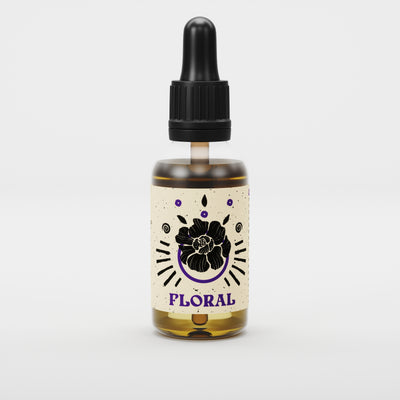 By Elementum Mollis Floral Beard Oil, witte bloemen, bes & mango