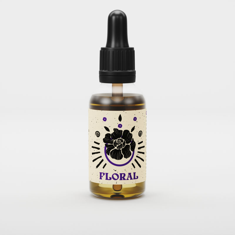 By Elementum Mollis Floral Beard Oil, witte bloemen, bes & mango