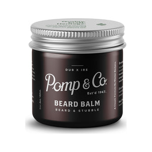Pomp & Co. Beard Balm, tarro marrón cerrado con tapa plateada
