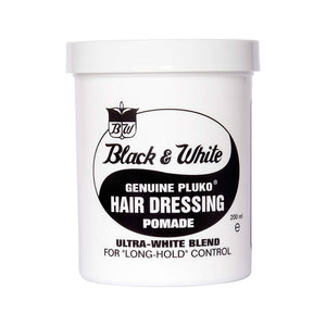 Black & White Original Pomade, tarro blanco con logo yin-yang, vista frontal 200ml