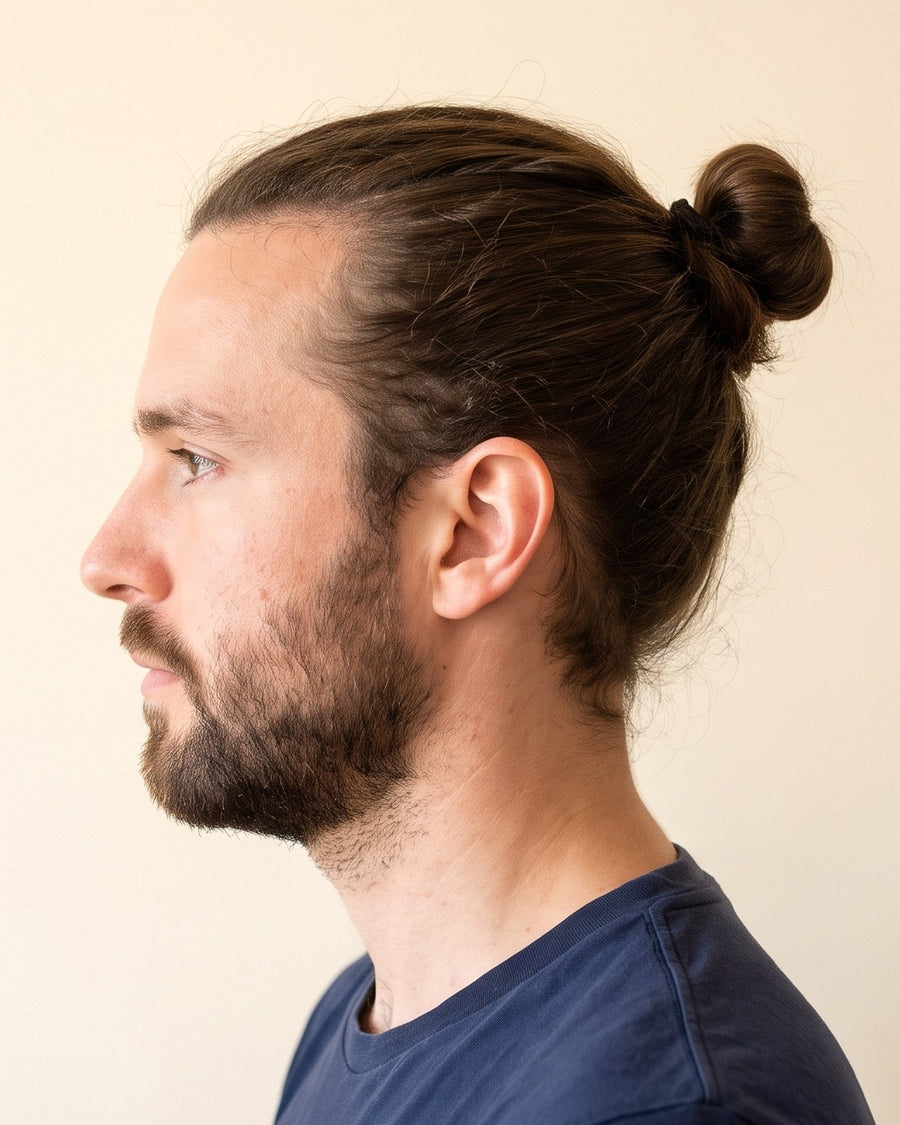 Man bun: lado