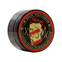 Modern Pirate Heavy Hold Pomade (Red) - vista superior en ángulo de lata con tapa roja y dorada