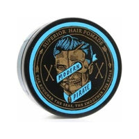 Modern Pirate Superior Hair Pomade (Blue) - vista superior de lata con tapa azul y dorada