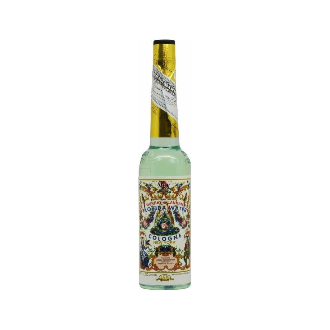 Murray & Lanman Florida Water Cologne, frasco de cristal estrecho con lámina dorada, 221 ml
