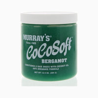 Murrays Cocosoft Bergamot - vista frontal de tarro verde sobre fondo blanco