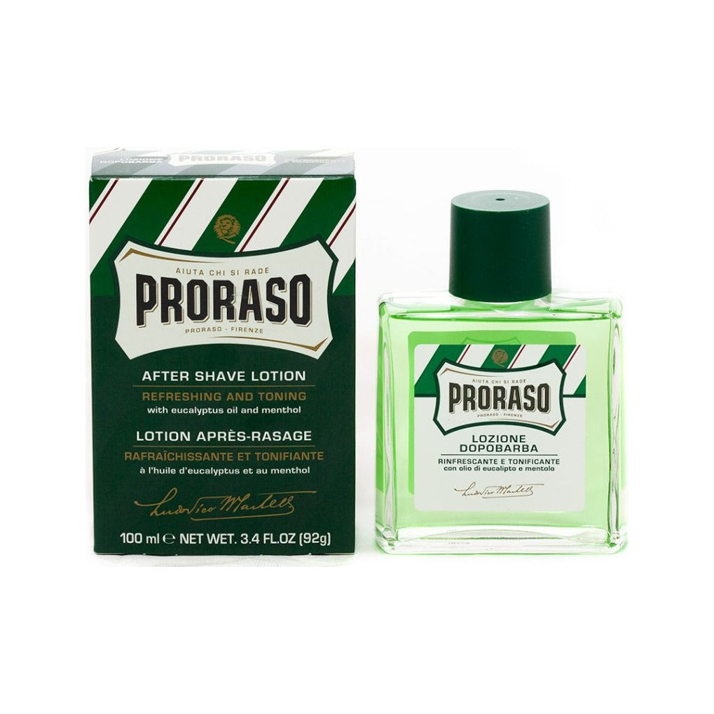 Proraso Aftershave Lotion Refreshing 100 ml - fles met doosje, vooraanzicht
