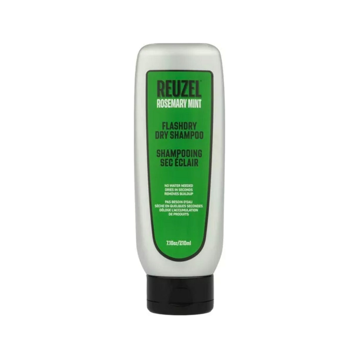 Reuzel Flashdry Dry Shampoo 210ml - vista frontal de botella exprimible verde con etiqueta