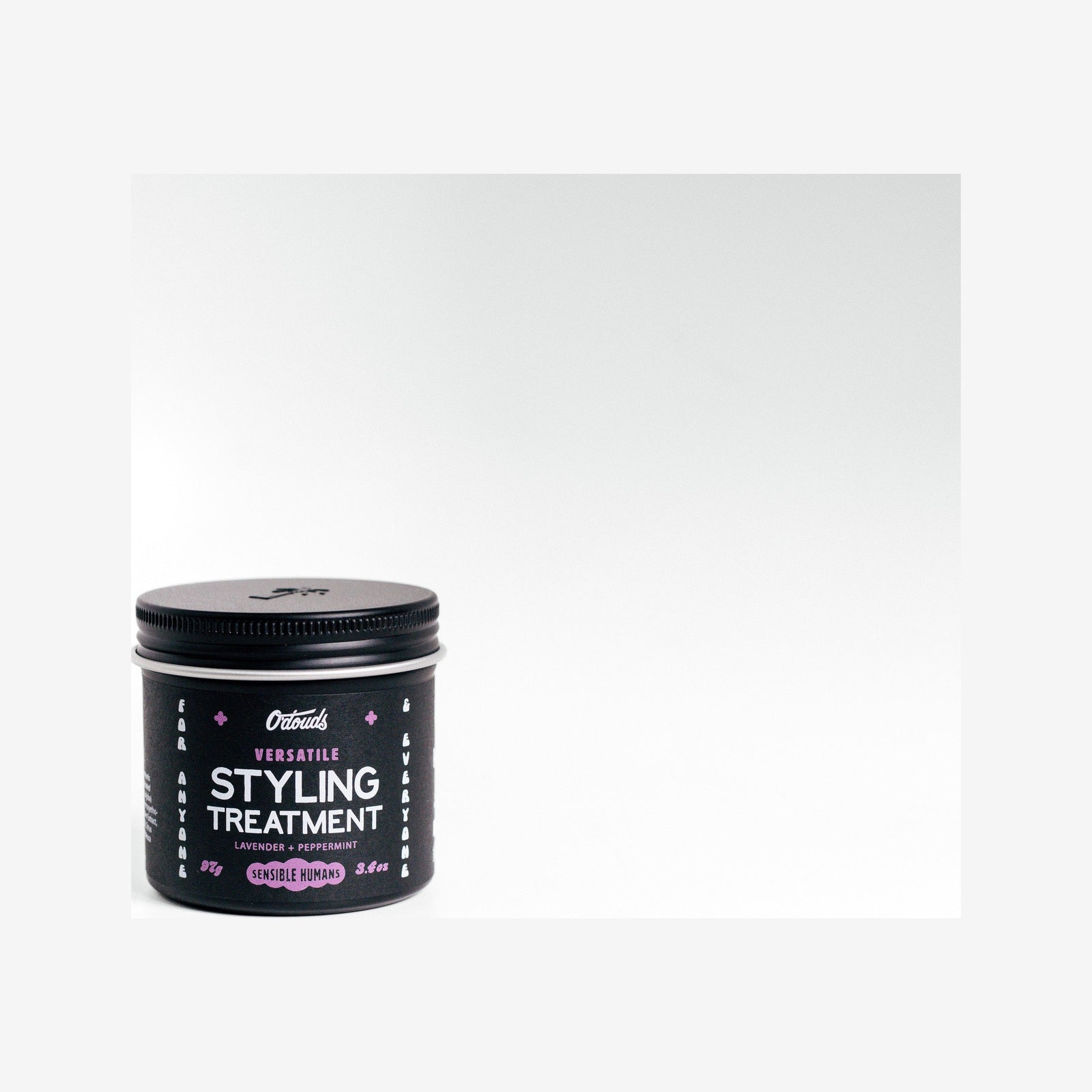 O'Douds Styling Treatment, vista frontal del tarro cerrado con etiqueta negra