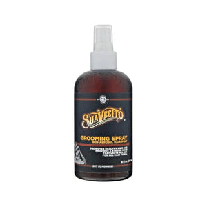 Suavecito Grooming Spray - vooraanzicht bruine flacon met verstuiver en etiket