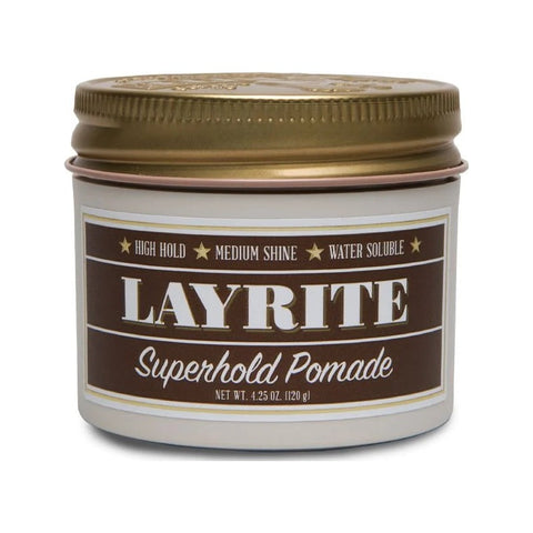Layrite Superhold Pomade | Fijación Fuerte y Brillo Natural