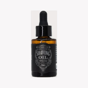 Tonsor & Cie Shaving Oil Ice, vista frontal de frasco cuentagotas ámbar con etiqueta negra